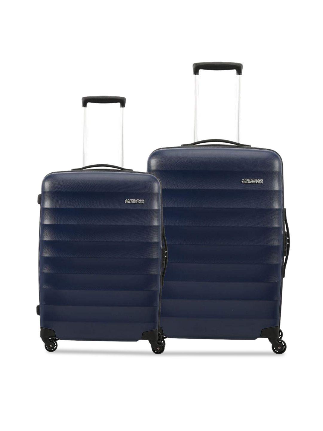 american tourister set of 2 blue solid hard-sided trolley bag