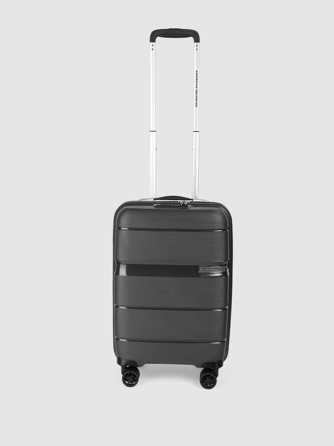american tourister textured linex spinner cabin trolley suitcase