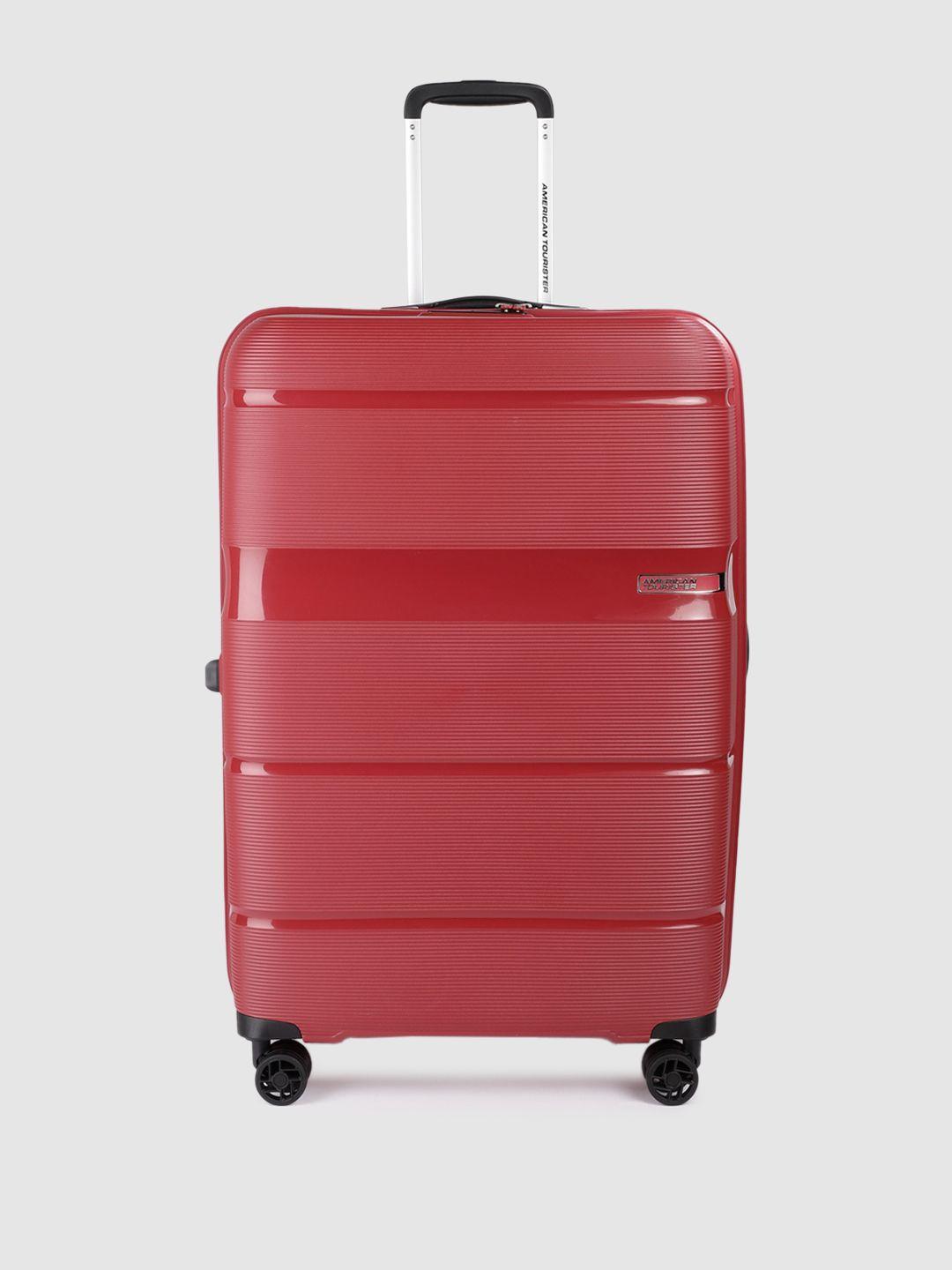 american tourister textured linex spinner large trolley suitcase