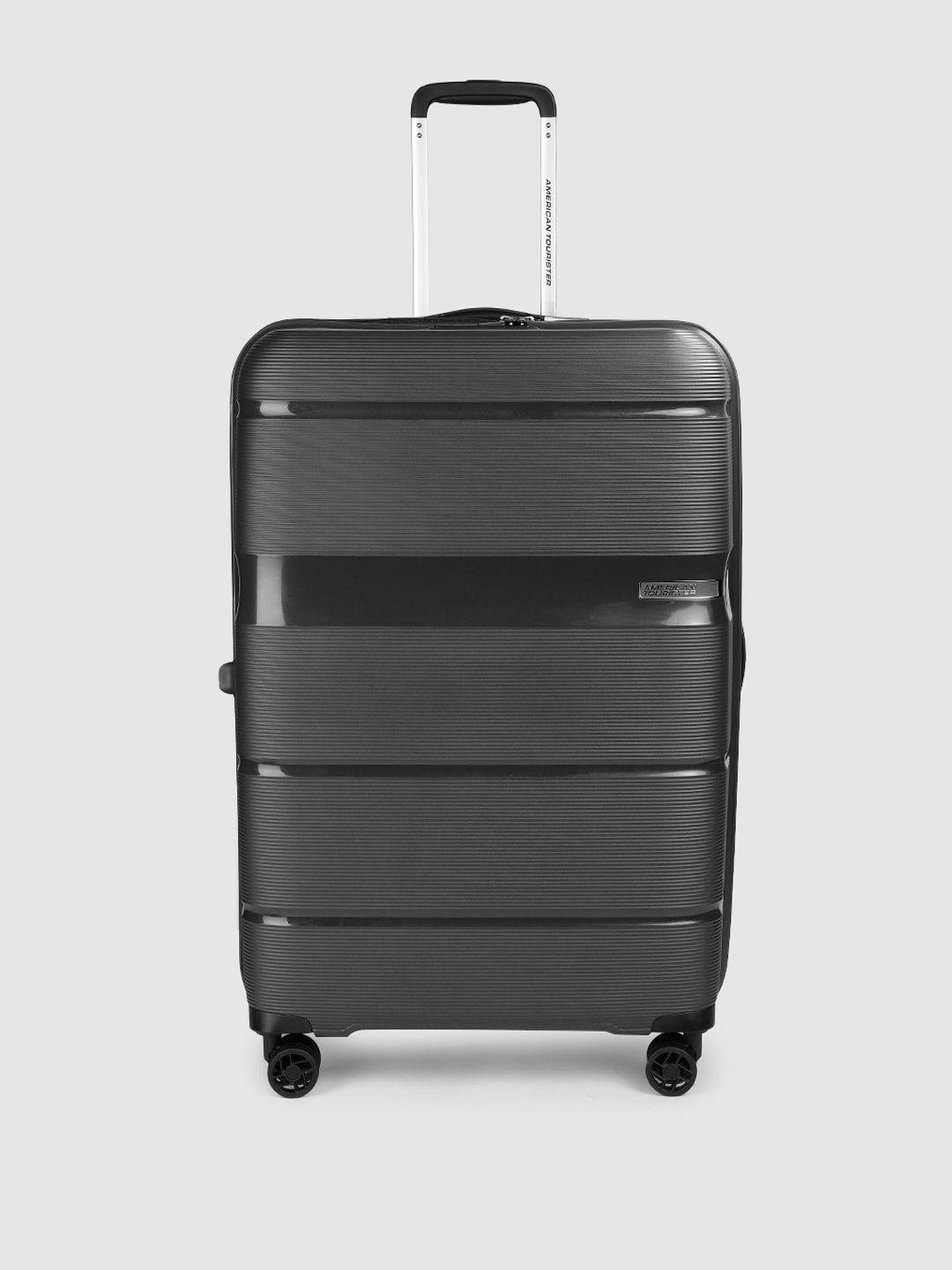 american tourister textured linex spinner large trolley suitcase