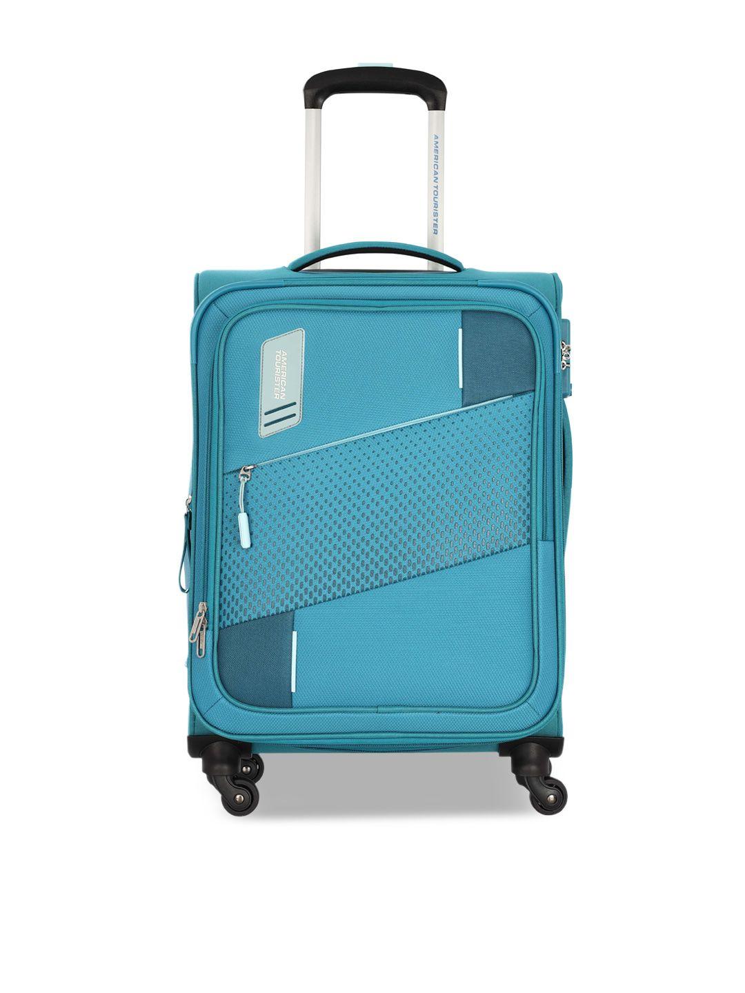 american tourister textured water resistant soft-sided cabin trolley suitcase