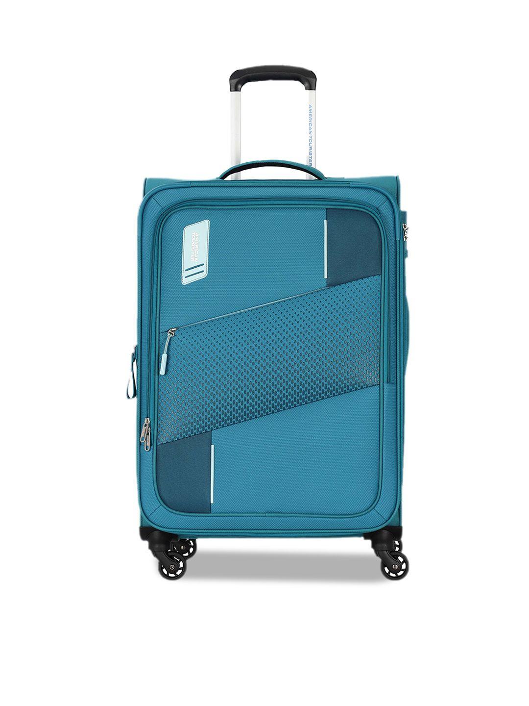american tourister textured water resistant soft-sided large trolley suitcase