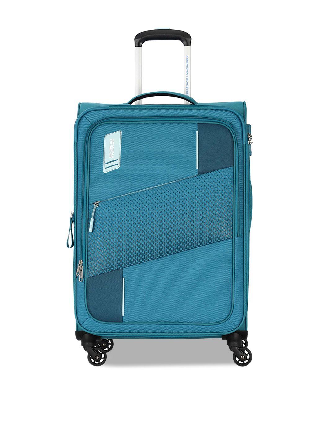 american tourister textured water resistant soft-sided medium trolley suitcase