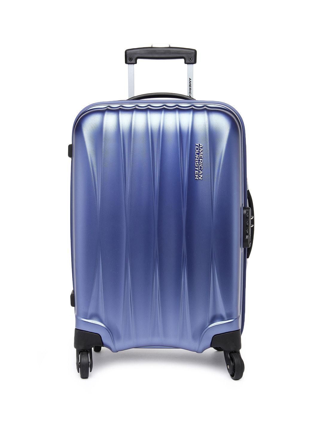 american tourister unisex blue arona small trolley suitcase