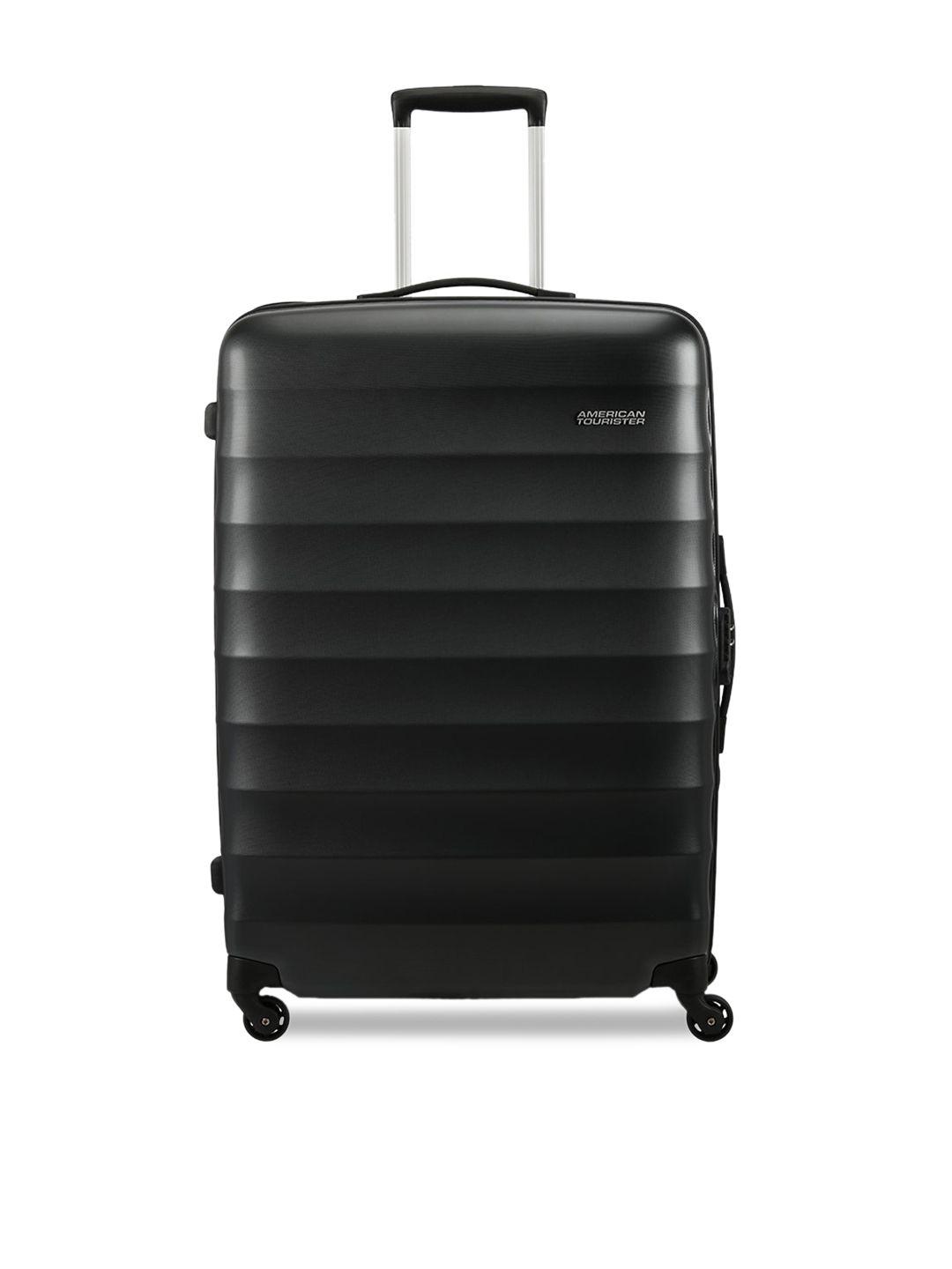 american tourister unisex grey solid hard-sided 360 degree rotation cabin trolley suitcase