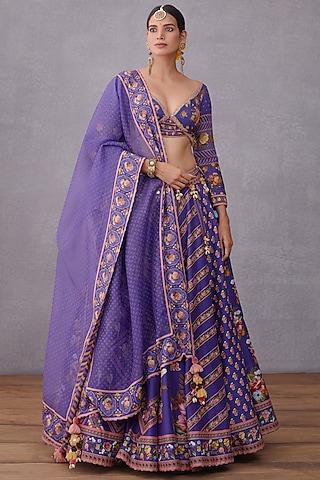 amethyst purple printed lehenga set