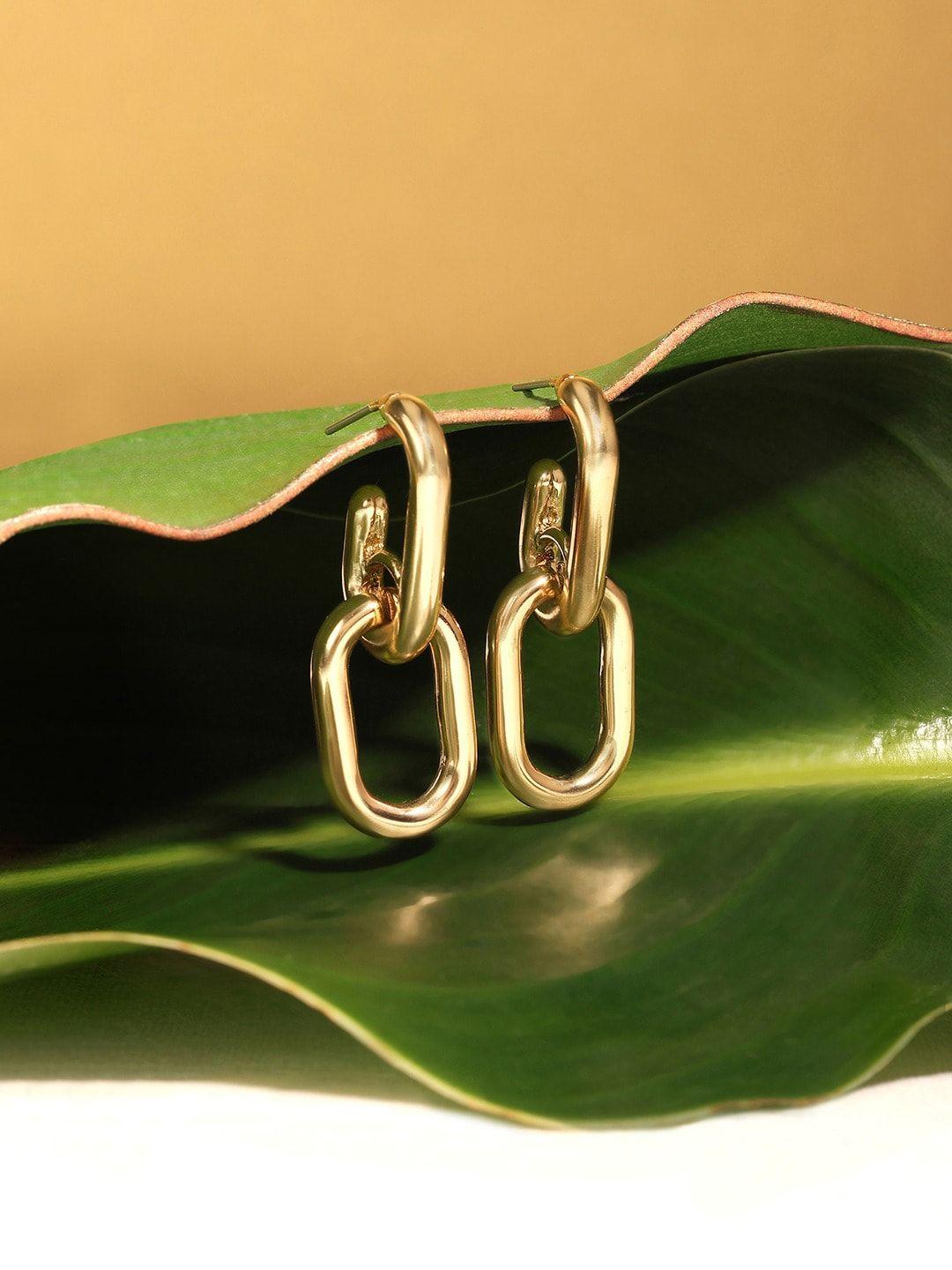 ami gold-plated contemporary chain link drop earrings