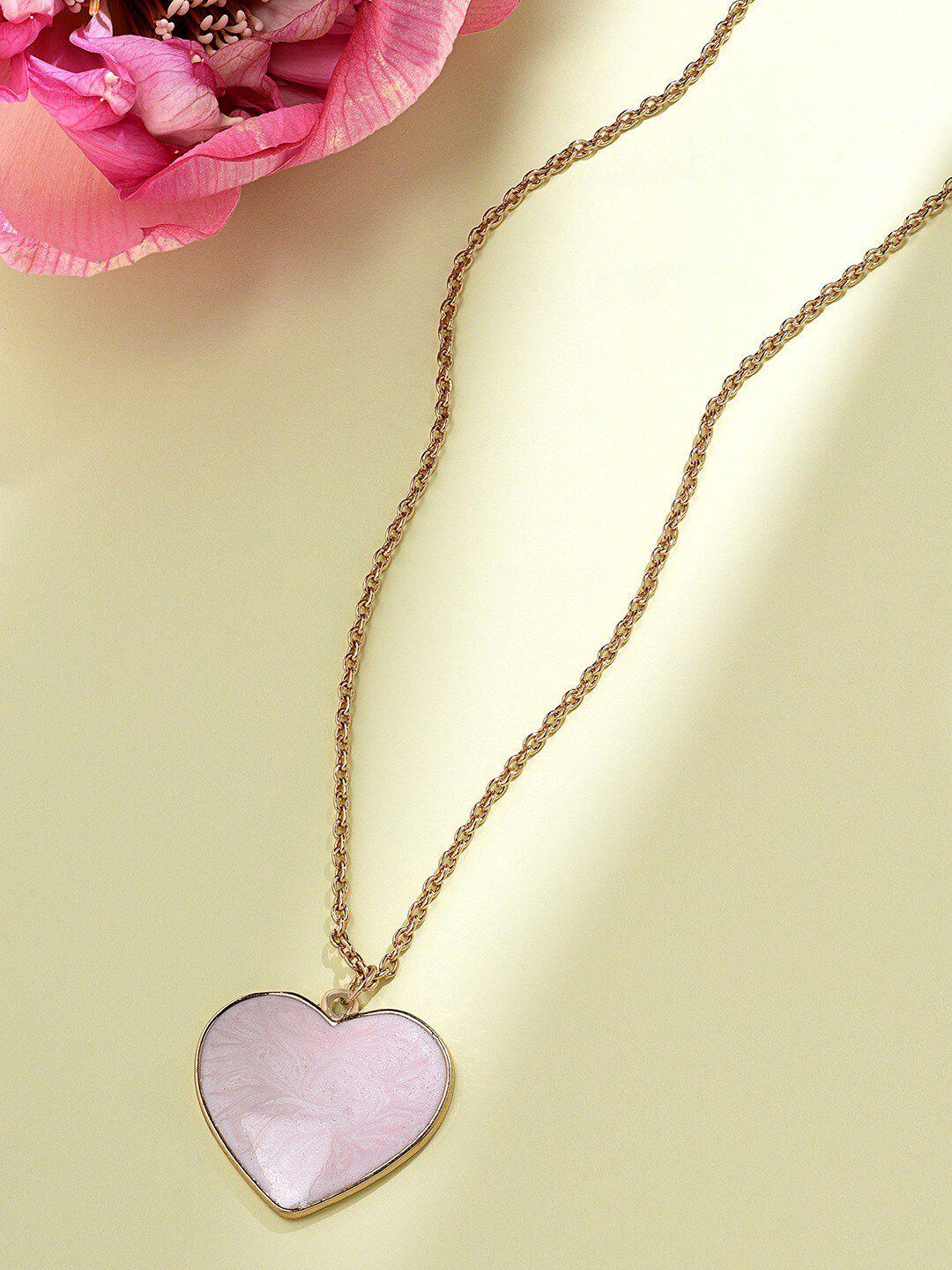 ami gold-plated heart pendant enamelled chain