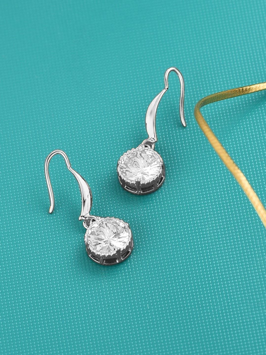 ami silver-toned contemporary drop earrings