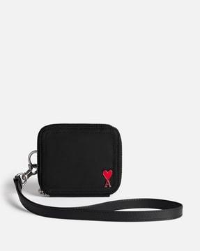 ami de coeur zipped wallet with detachable strap