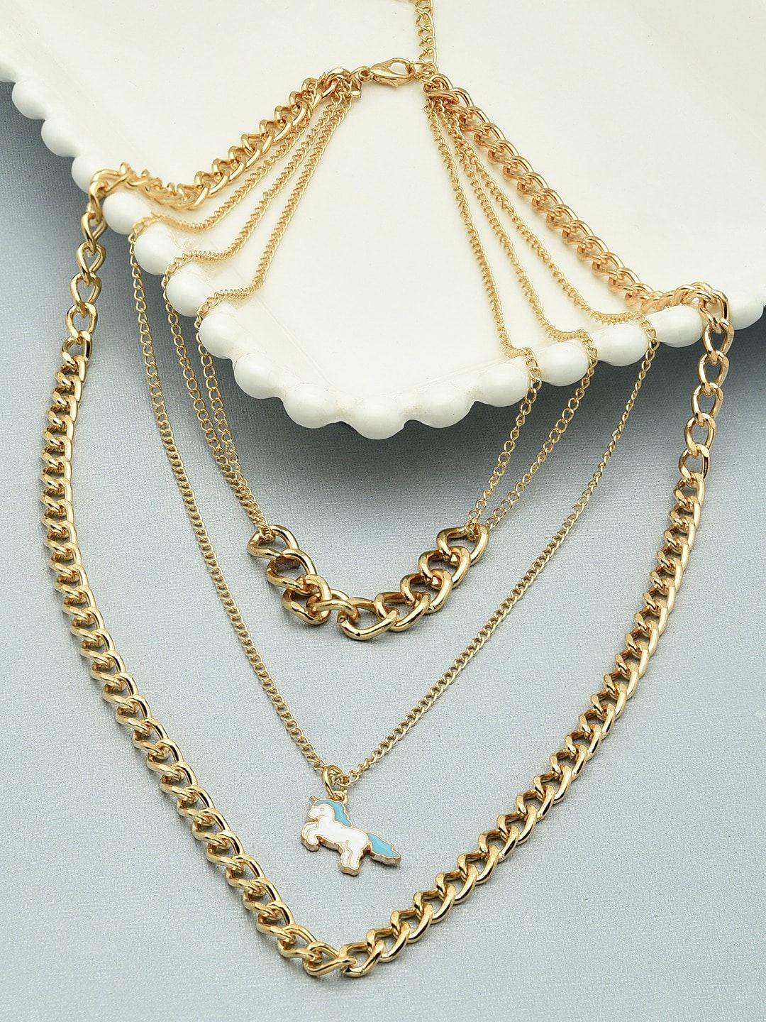 ami gold-plated contemporary 3 layered chain
