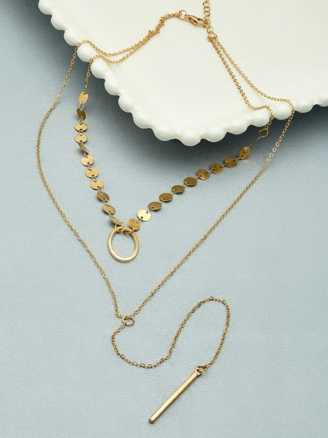 ami gold-toned & gold-plated 2layered contemporary lariat chain