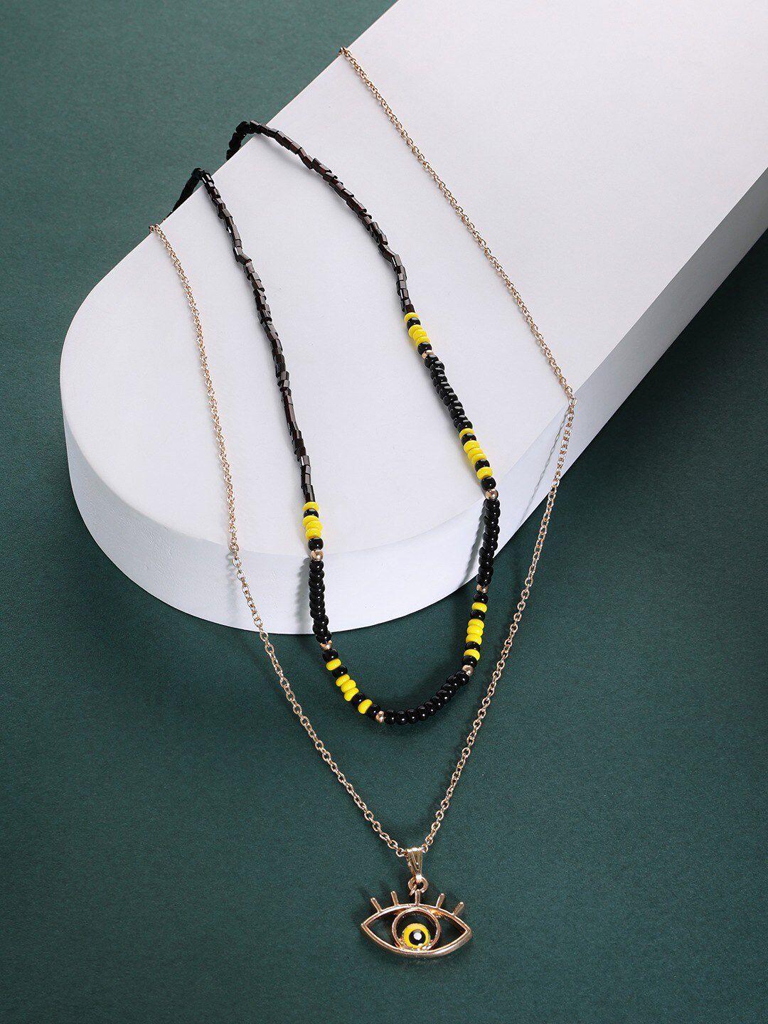 ami gold-toned & yellow gold-plated enamelled chain