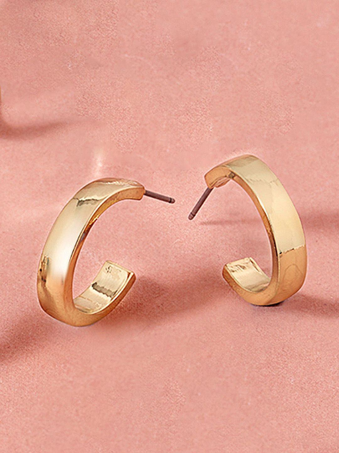 ami gold-toned contemporary half hoop earrings