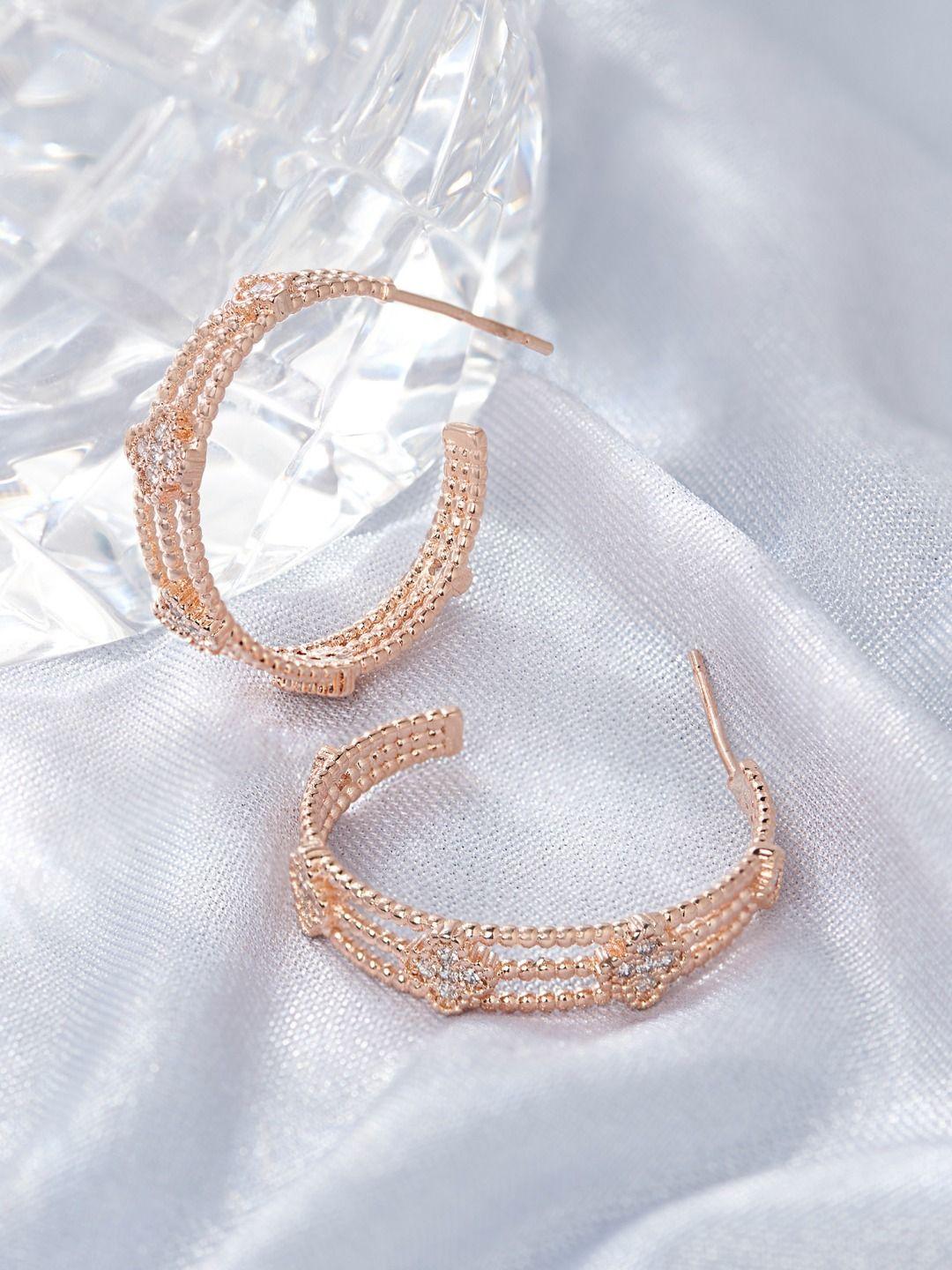 ami rose gold circular hoop earrings