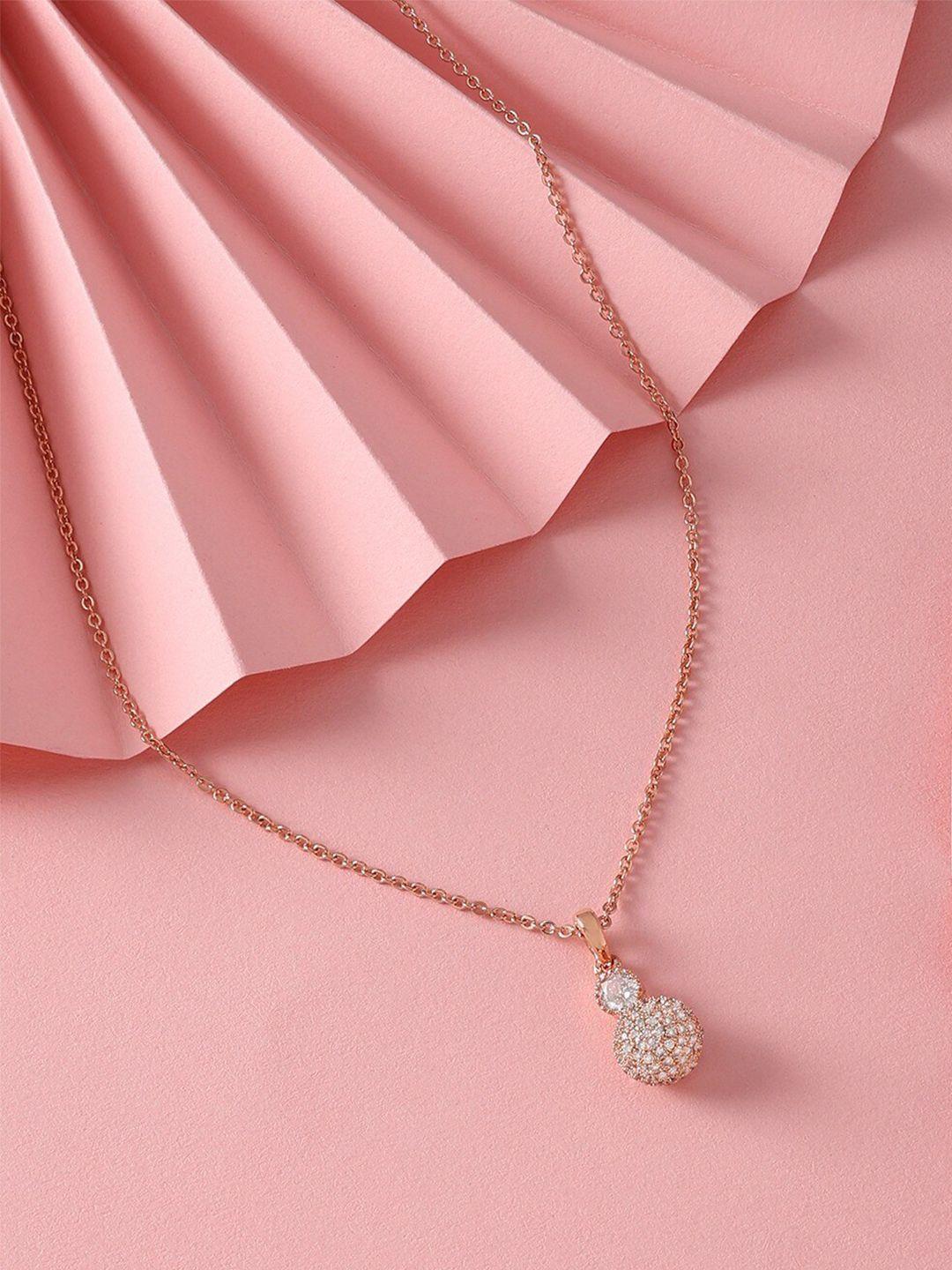 ami rose gold-plated cubic zirconia chain