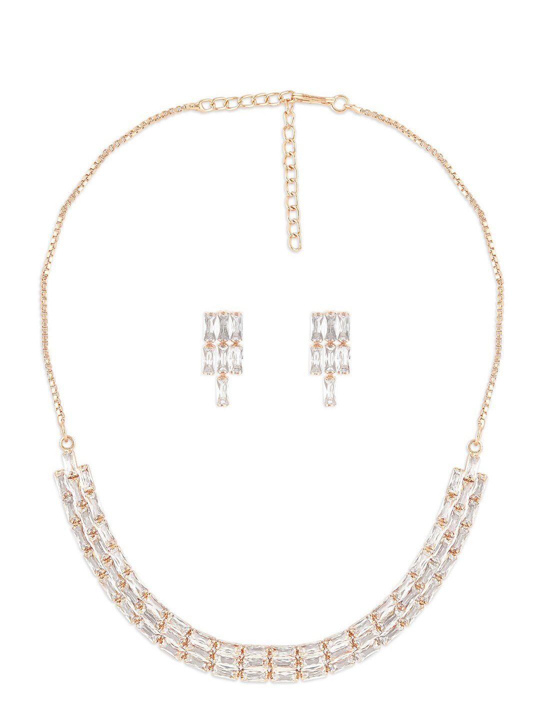 ami rose gold-plated cz-studded jewellery set