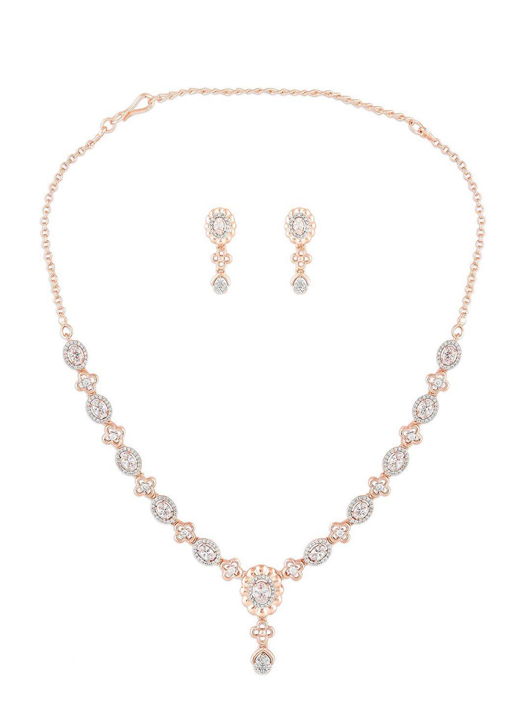 ami rose gold-plated cz-studded jewellery set