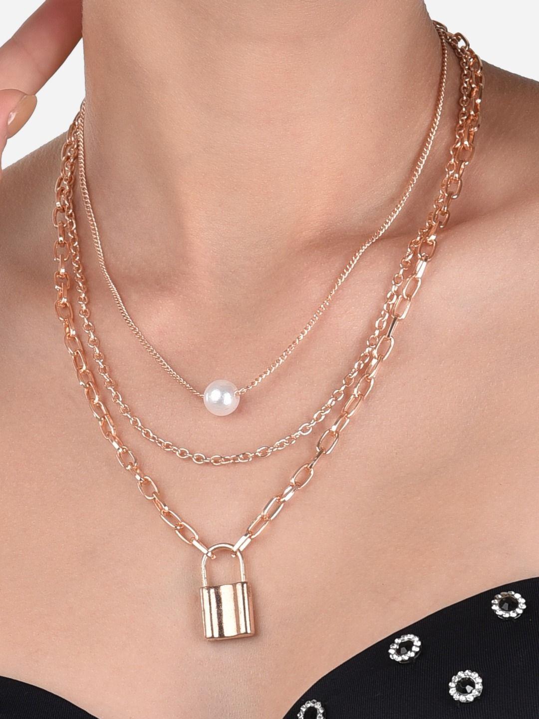 ami rose gold rose gold-plated layered chain