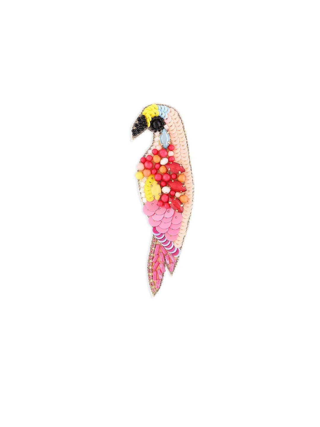 ami sequin & beaded parrot-shaped brooch