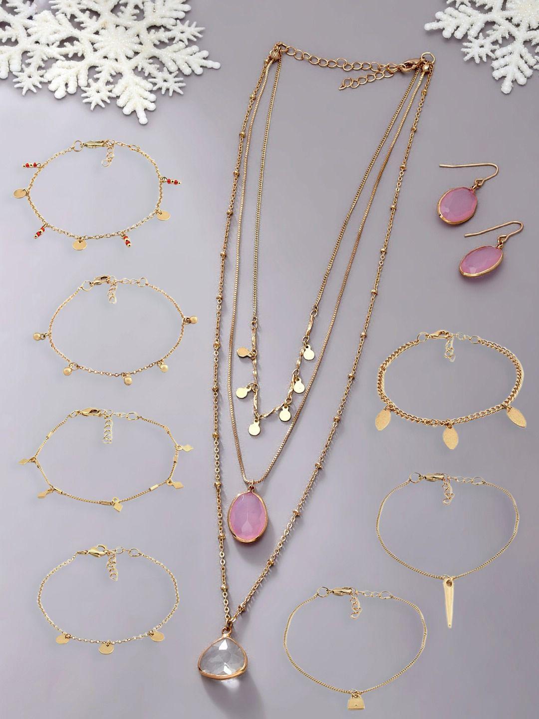 ami set of 8 gold-toned jewellary set