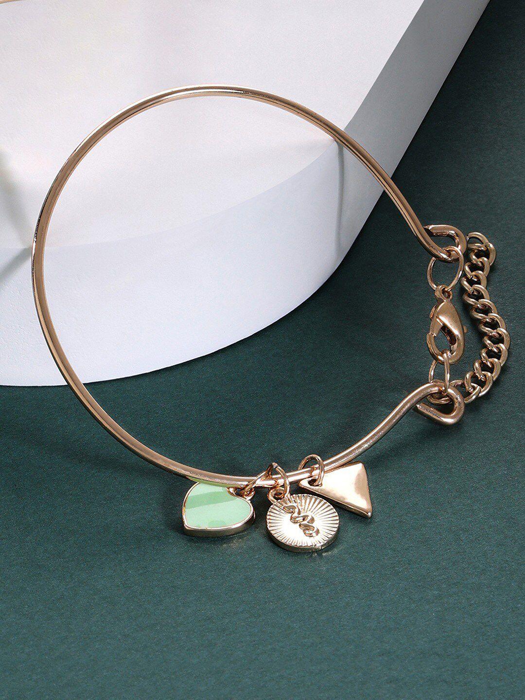 ami women enamelled gold-plated charm bracelet