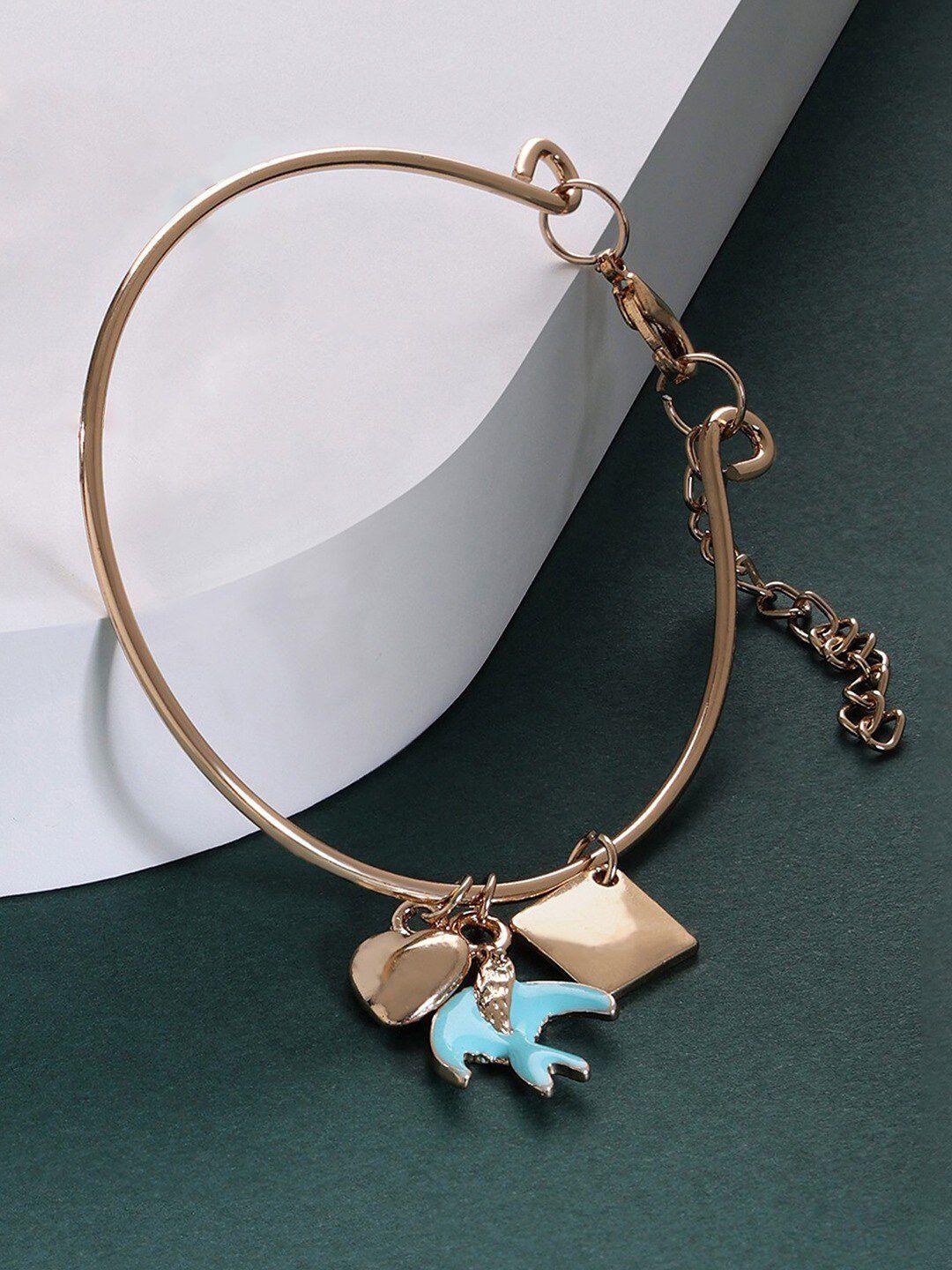 ami women enamelled gold-plated charm bracelet