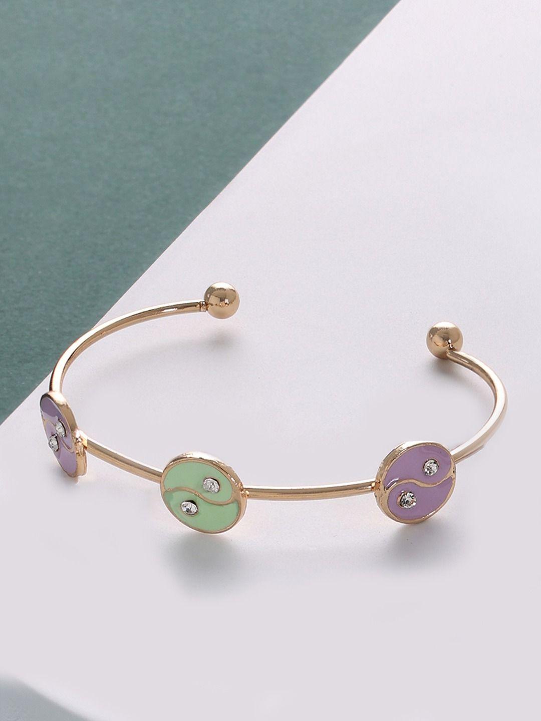 ami women enamelled gold-plated kada bracelet