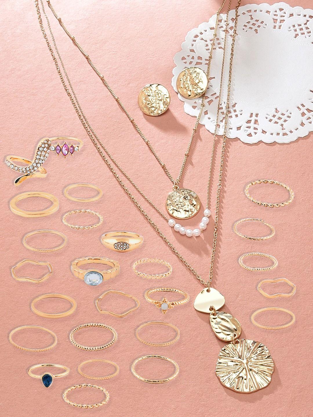 ami women gold-toned jewellary set
