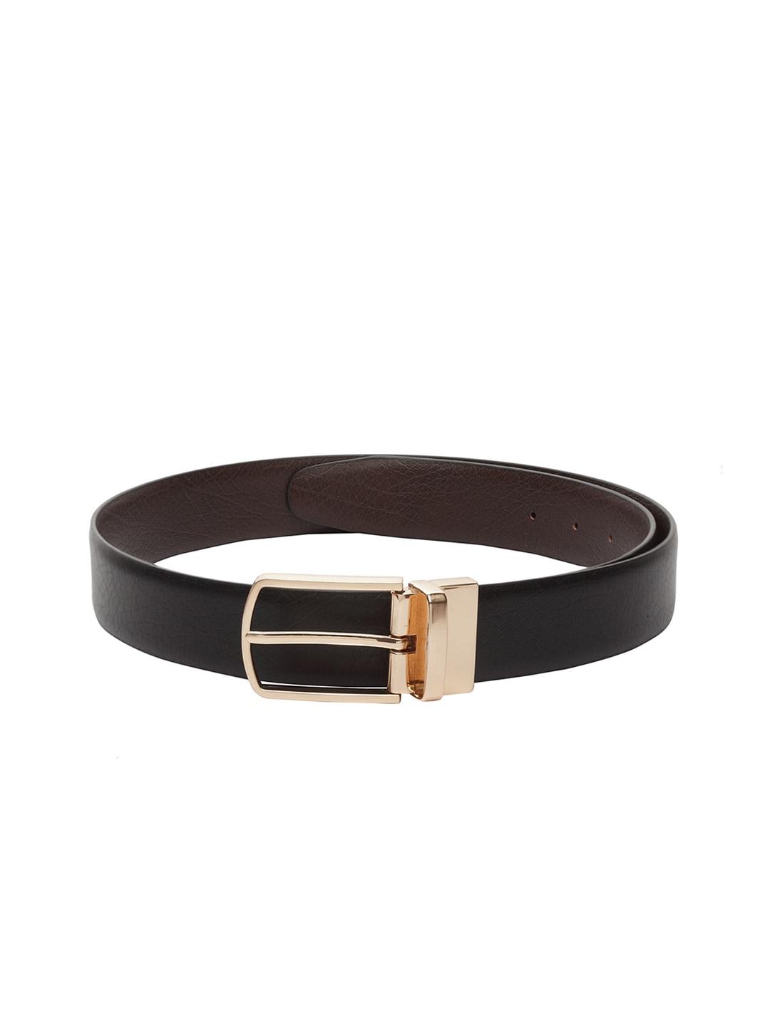 amicraft men black & brown textured reversible belt