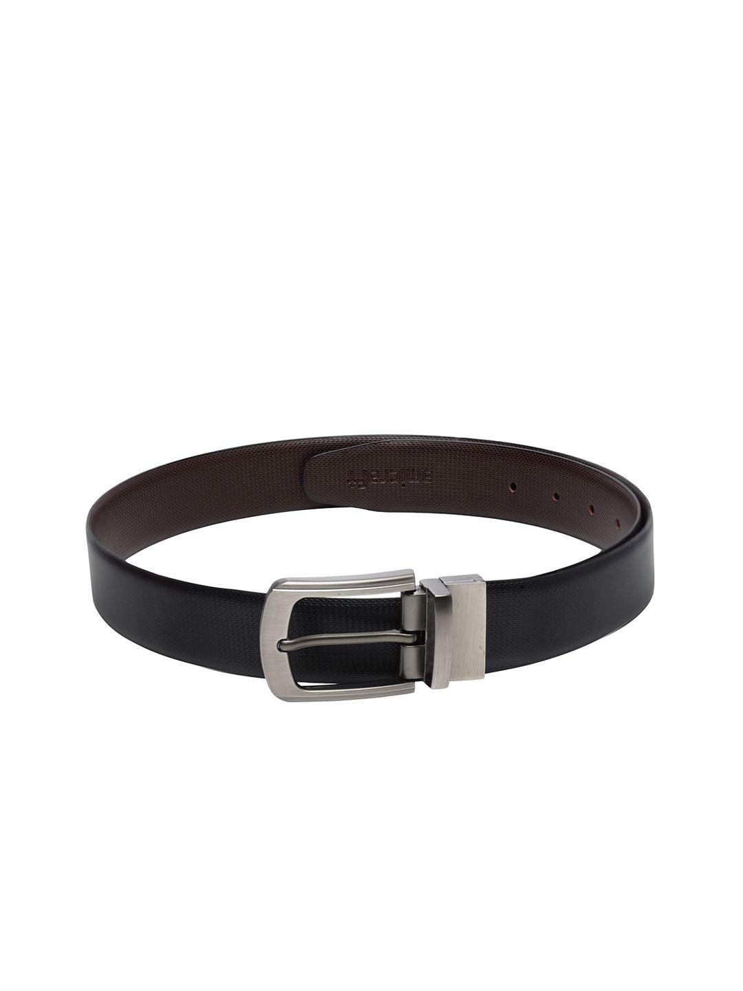 amicraft men black & brown textured reversible belt