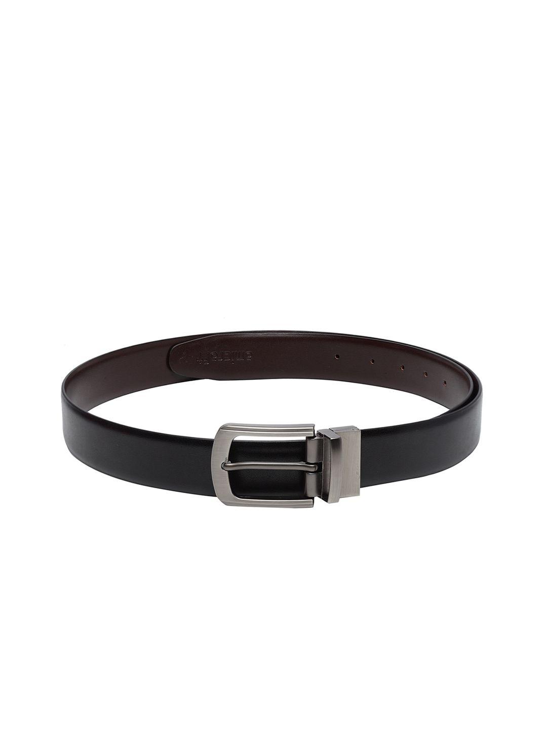 amicraft men black & coffee brown solid reversible belt