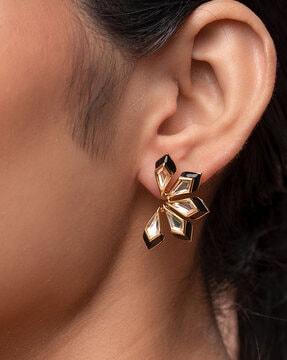 amina mirror floral earrings