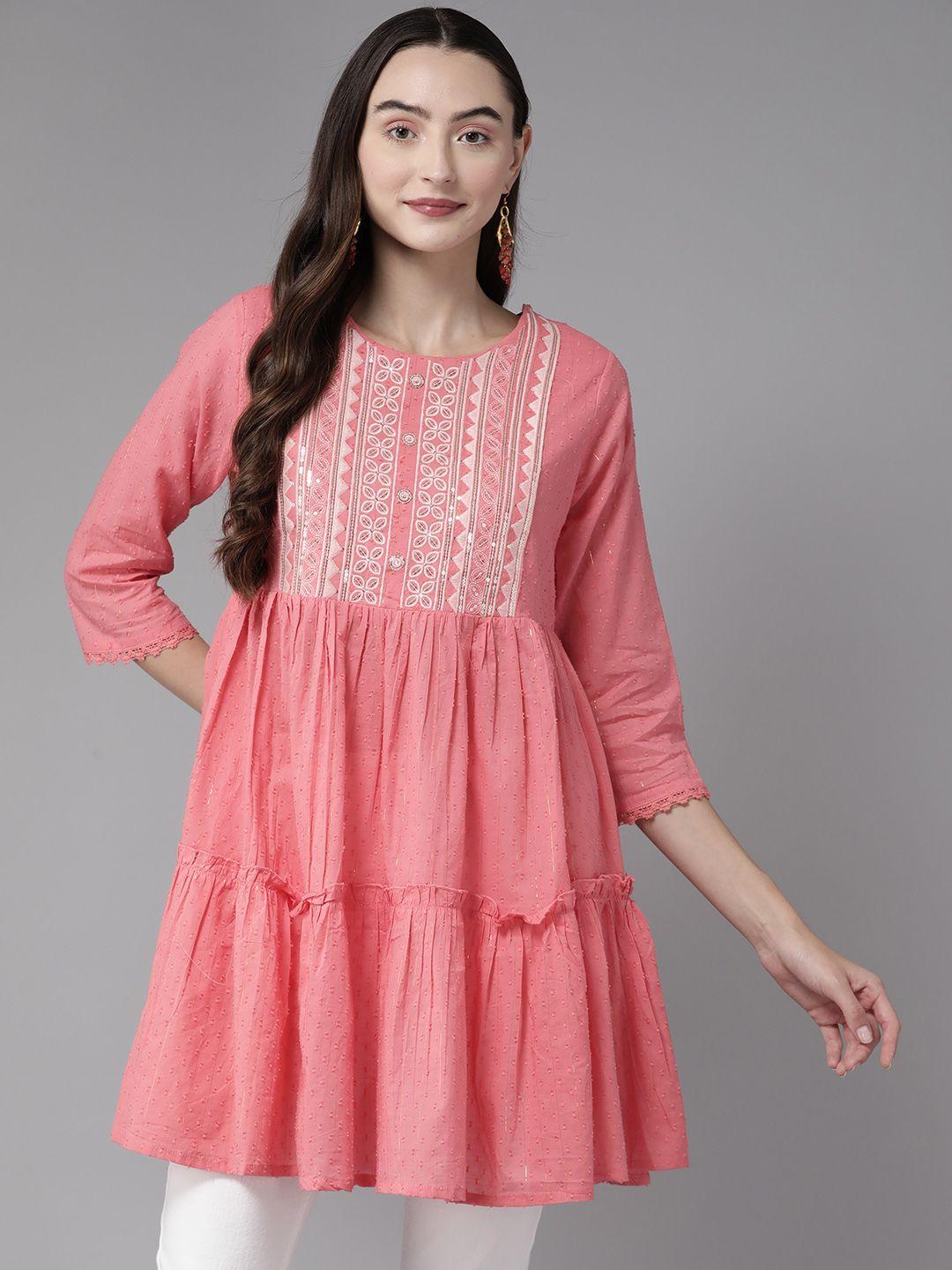 amirah s embroidered embellished cotton ethnic tunic
