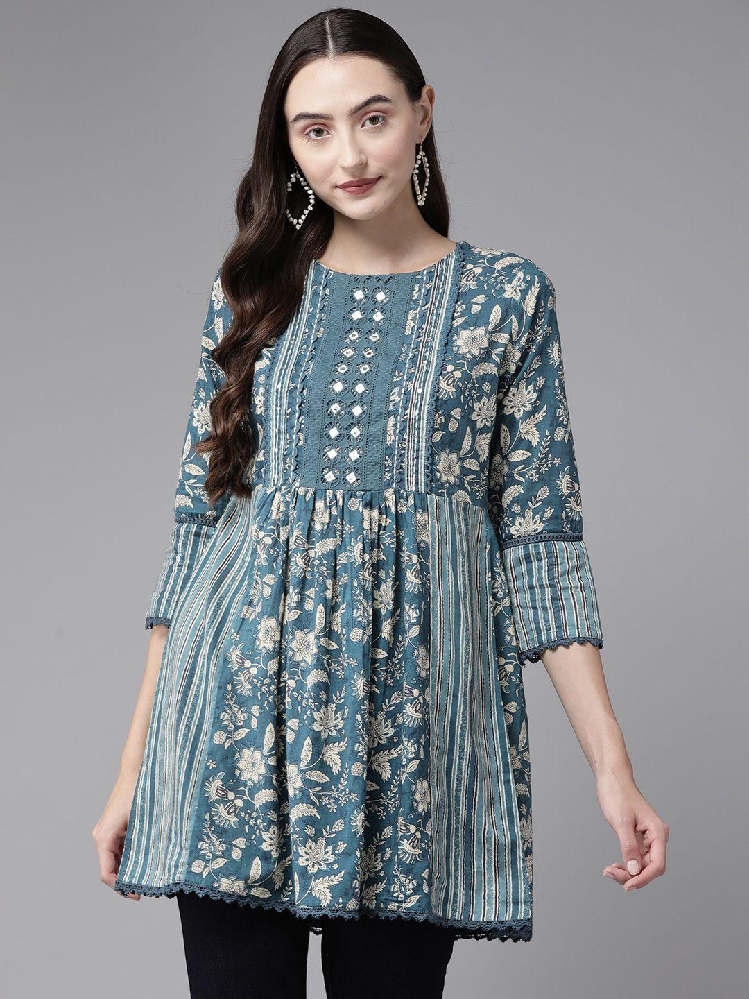 amirah s embroidered embellished cotton tunic