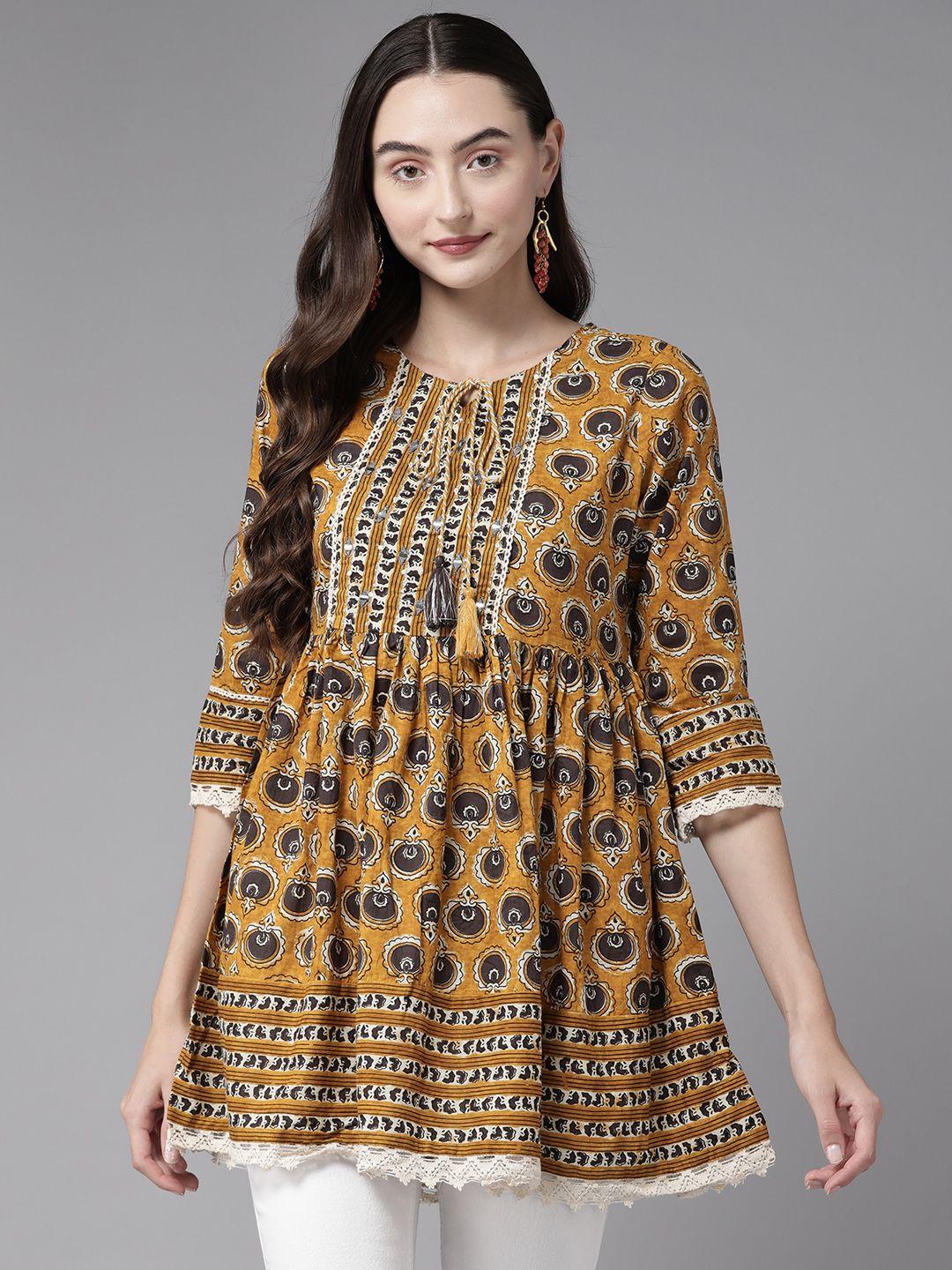 amirah s printed cotton ethnic tunic