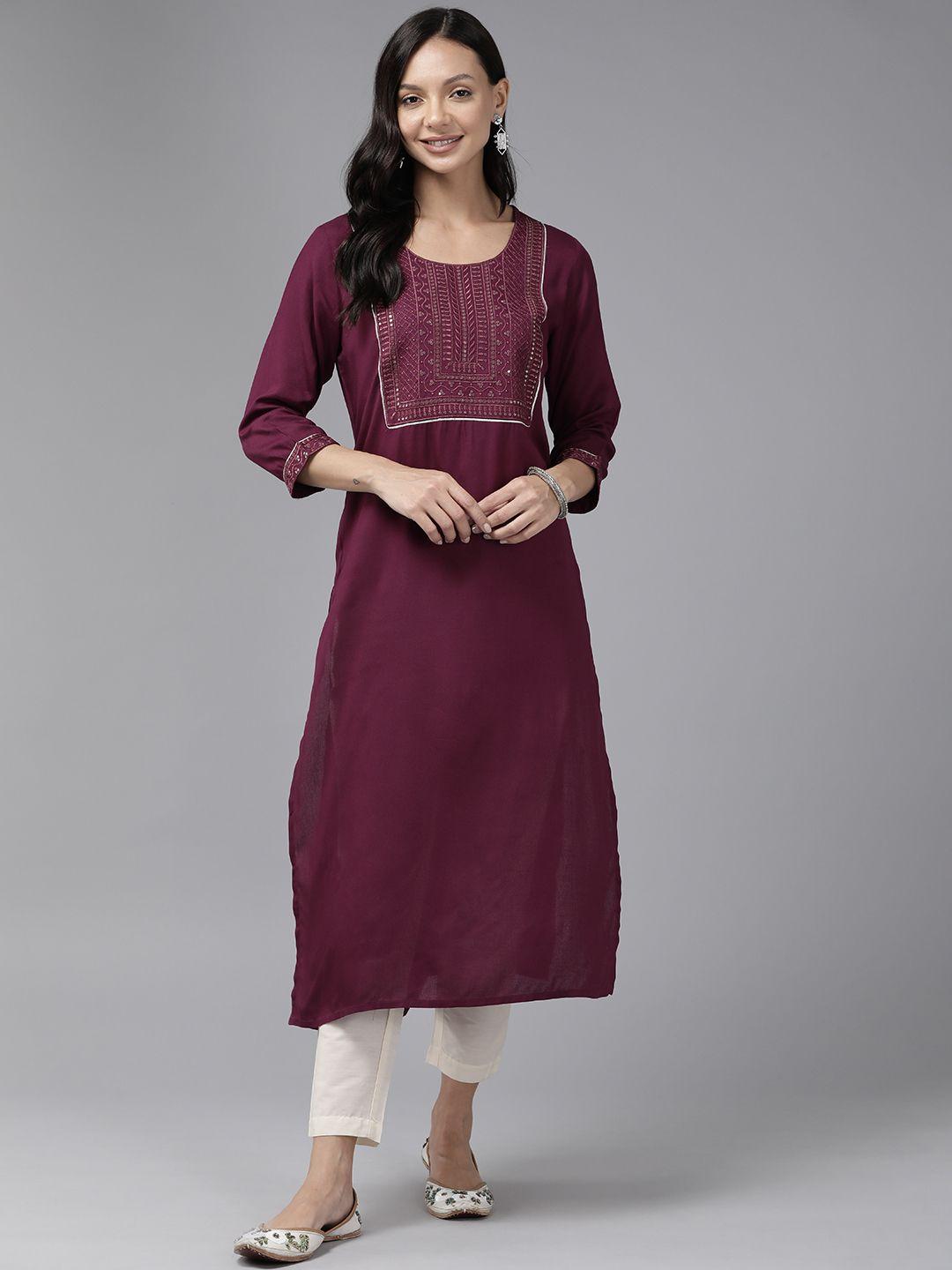 amirah s yoke design sequinned kurta