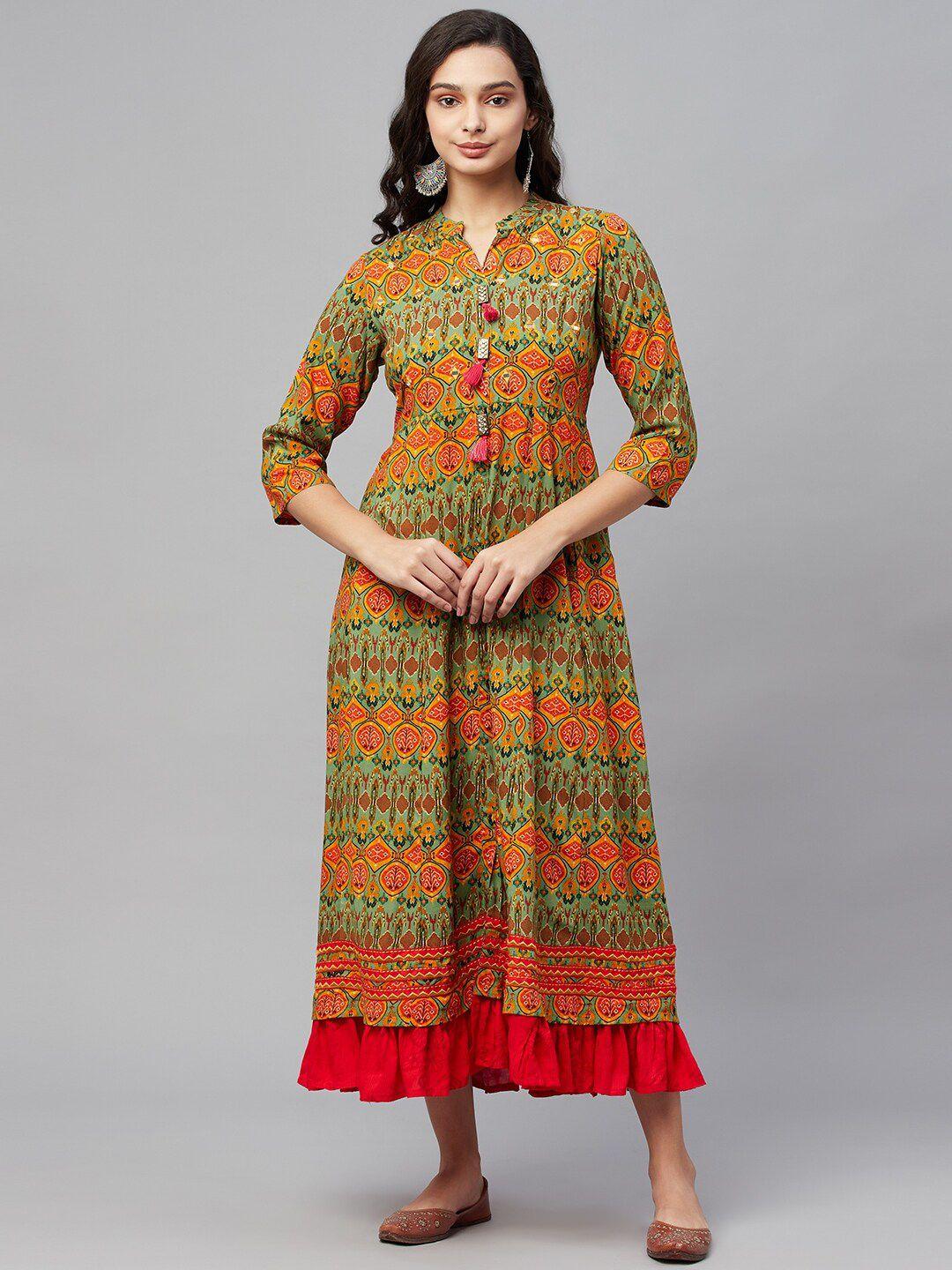 amiras indian ethnic wear ethnic motifs print maxi dress