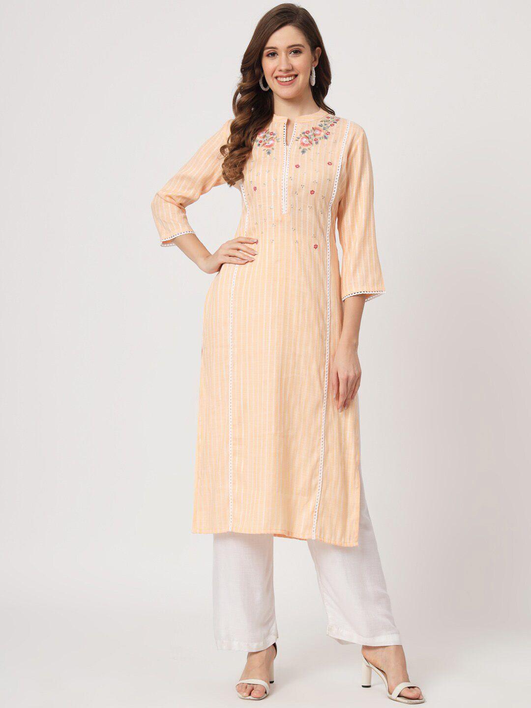 amiras indian ethnic wear floral embroidered straight kurta