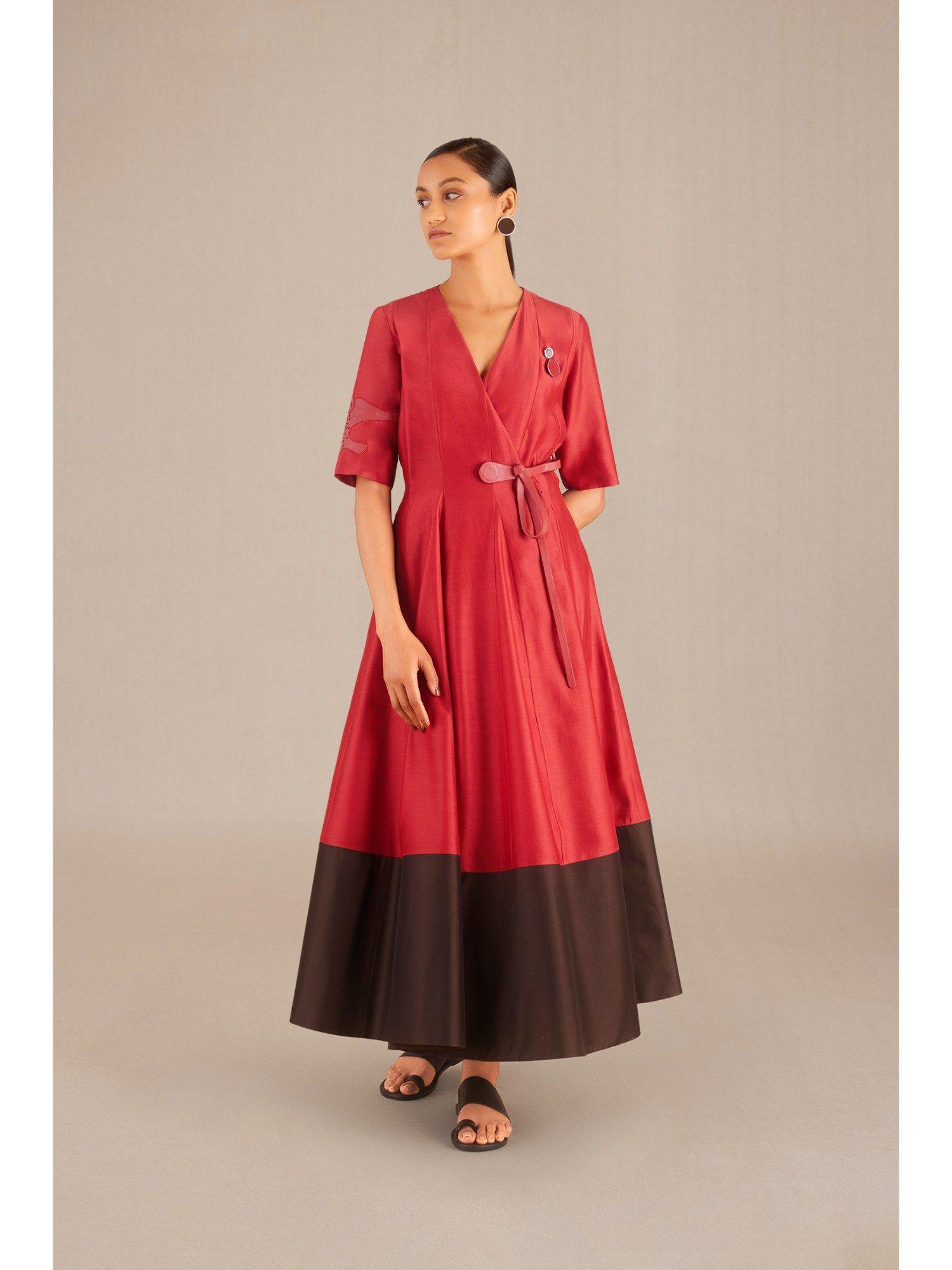 amna redwood midi dress