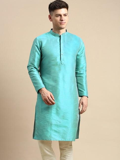 amodh by kisah blue regular fit kurta