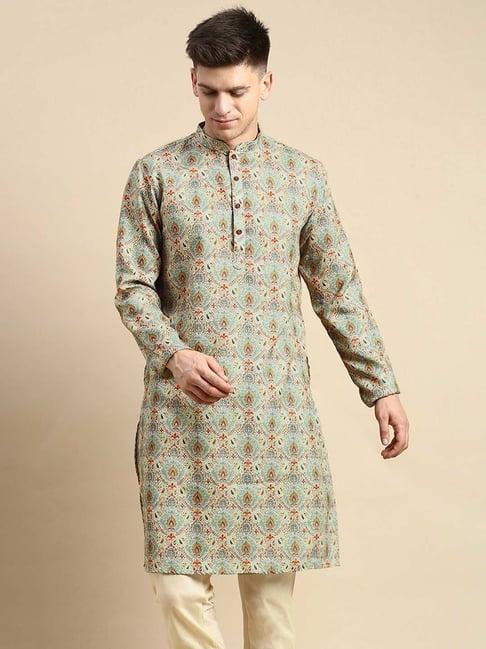 amodh by kisah multicolor cotton regular fit floral print kurta