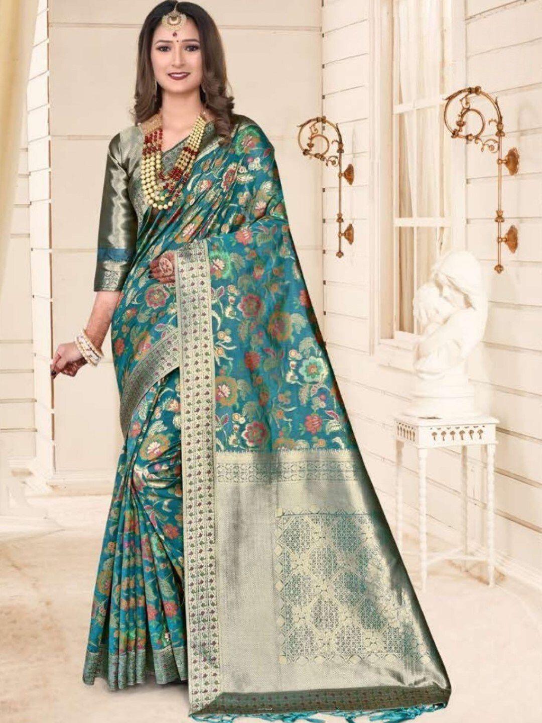 amoha silk kalamkari printed woven design zari pure silk tussar saree