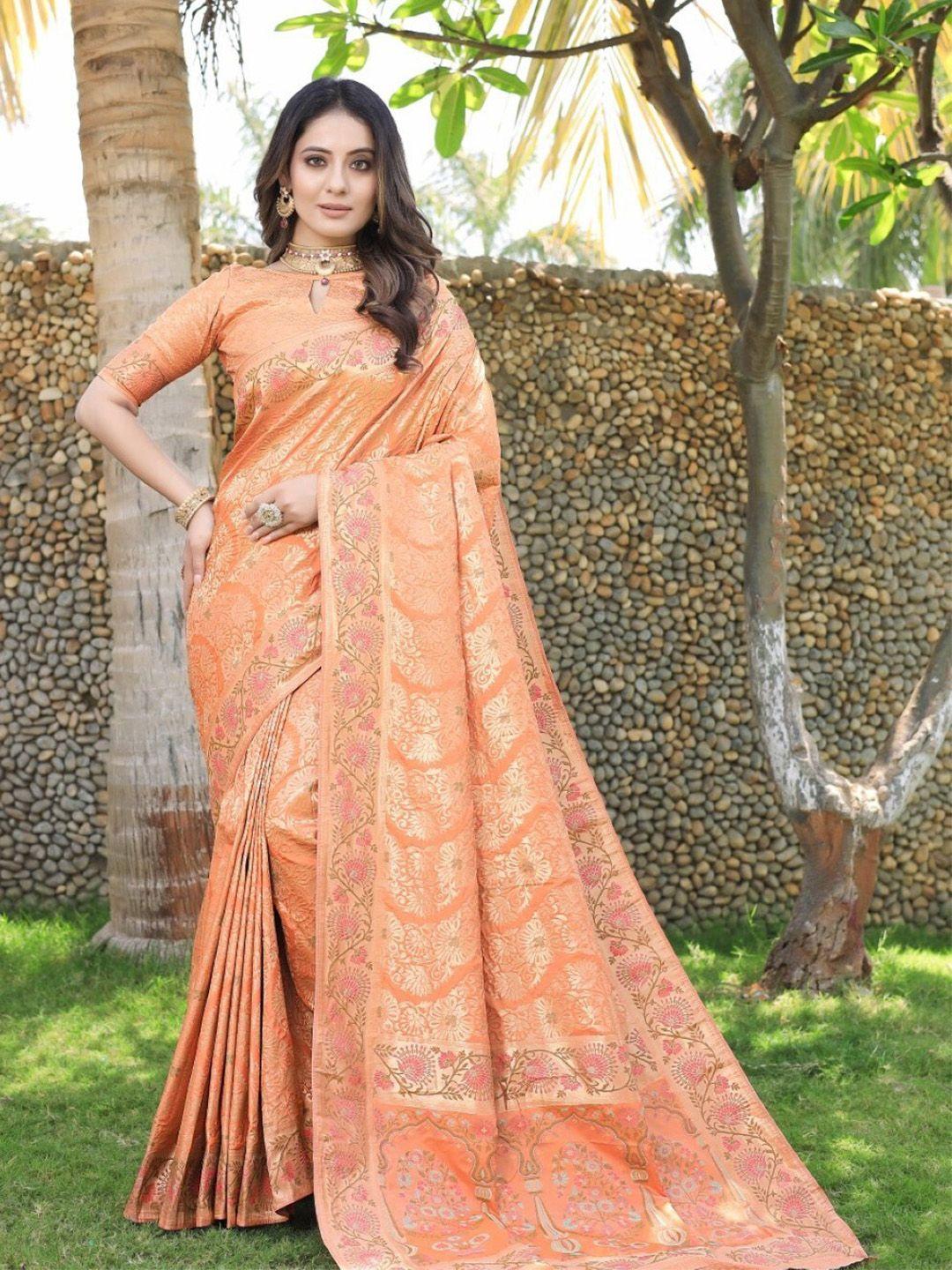 amoha silk ethnic motifs woven design zari pure silk banarasi saree