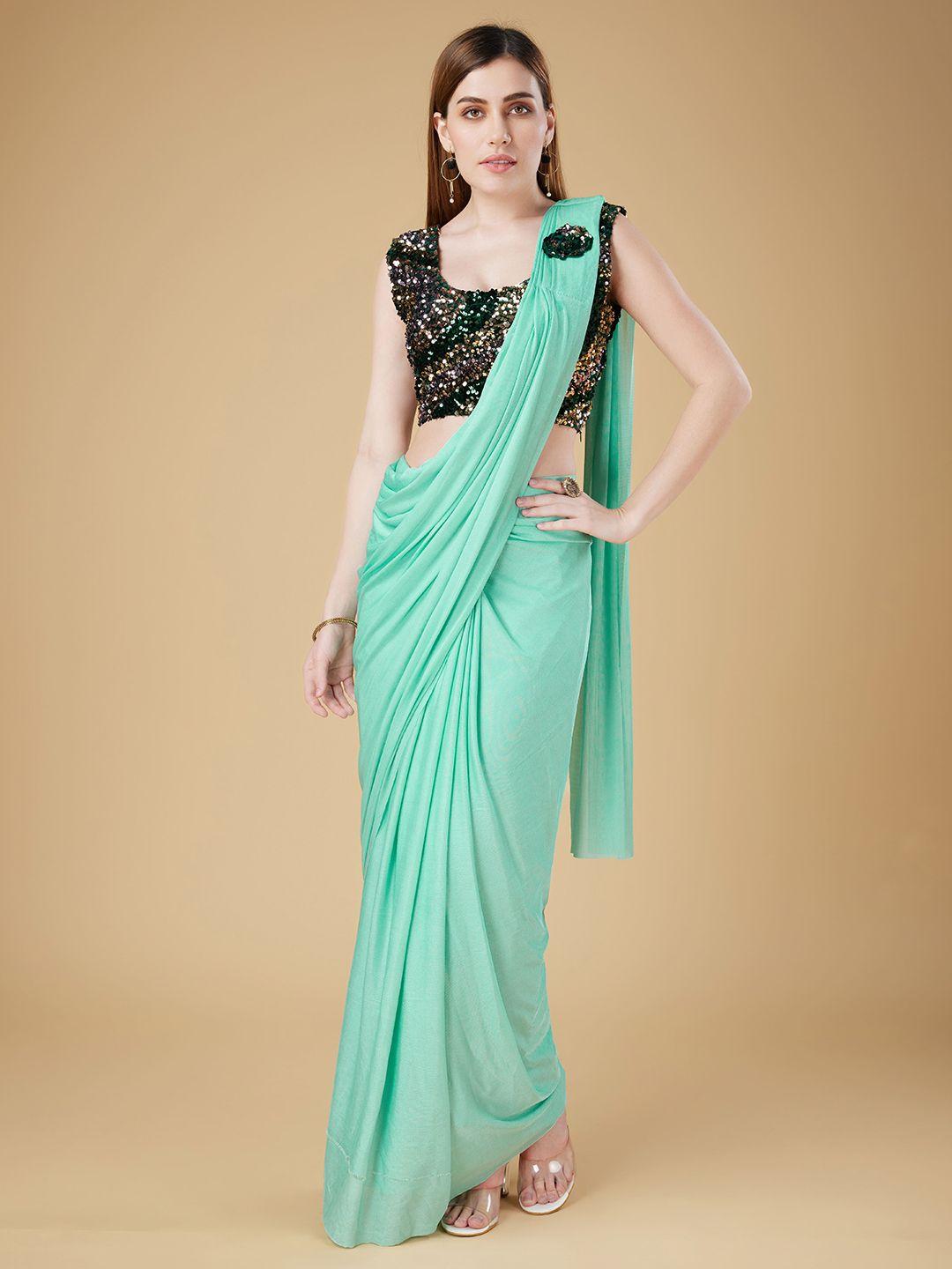 amoha trendz sequinned ready to wear saree