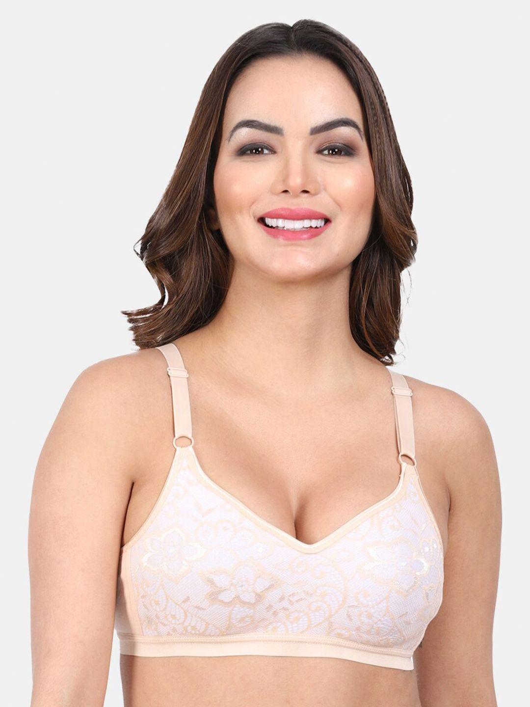 amour secret floral printed cotton all day comfort full coverage seamless bra