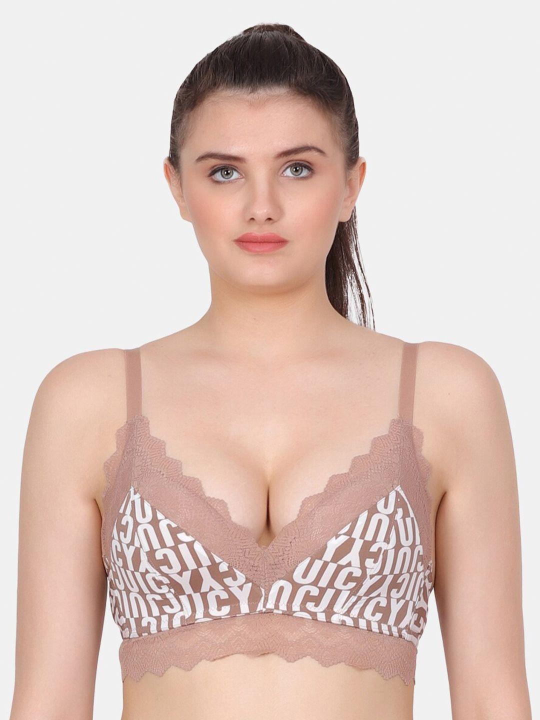 amour secret typography printed bra full coverage lightly padded