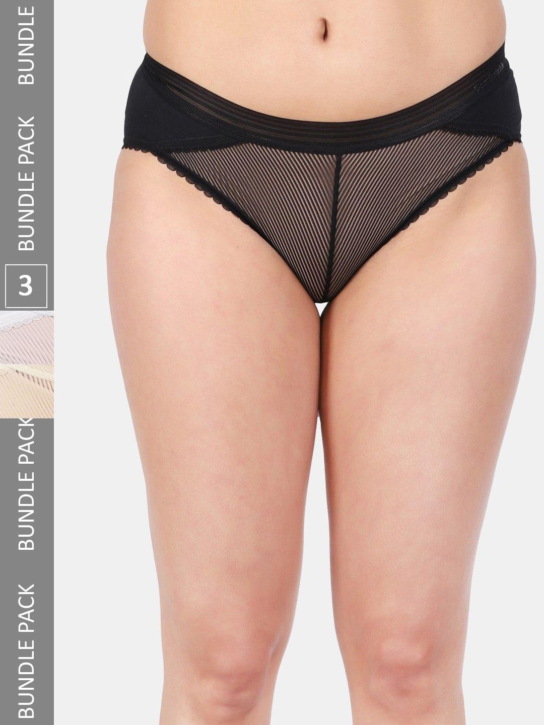 amour secret women pack of 3 anti bacterial hipster briefs