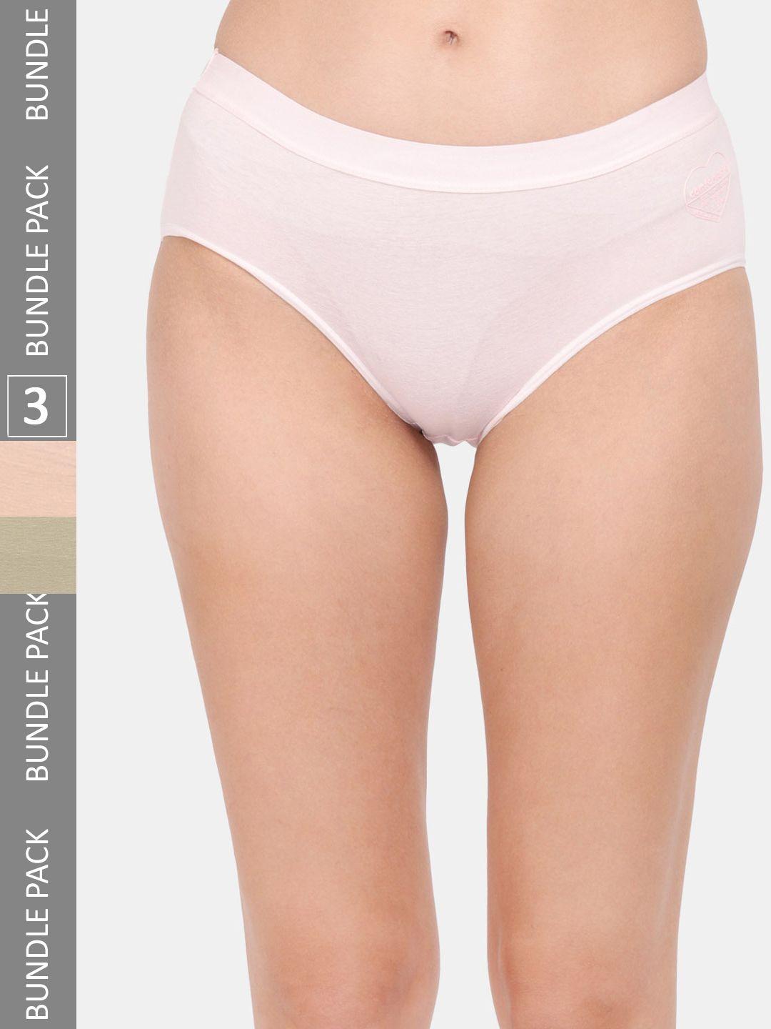 amour secret women pack of 3 mid rise anti bacterial hipster briefs