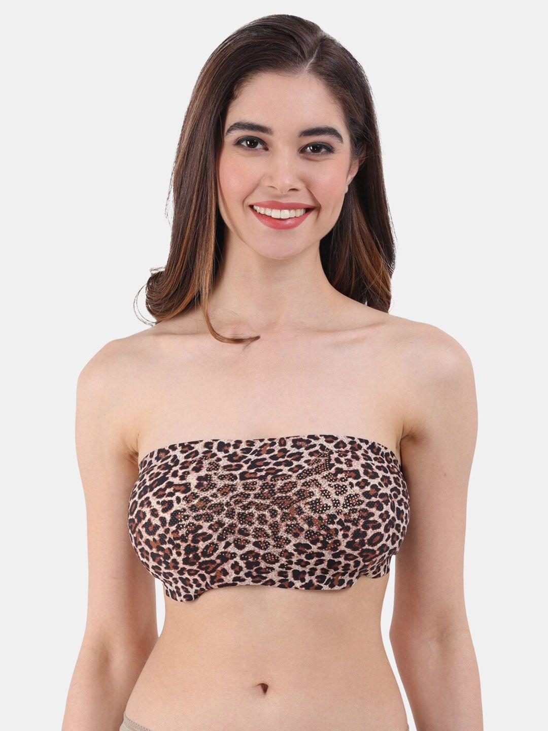 amour secret animal printed removable padding bandeau tube bra